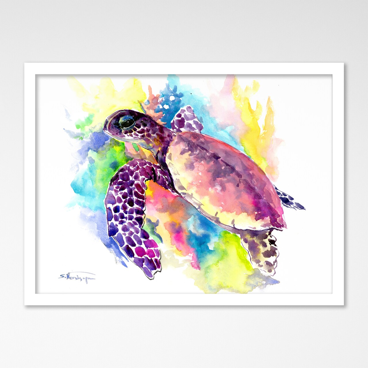 Coral Reef Sea Turtle  by Suren Nersisyan  Framed Print - Americanflat
